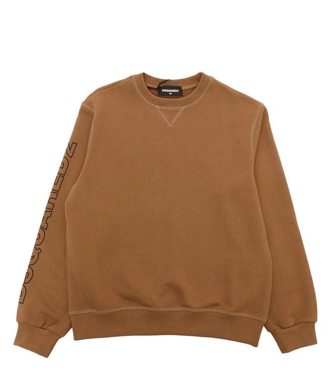 dsquared2 kids brown logo comfort fit sweatshirt