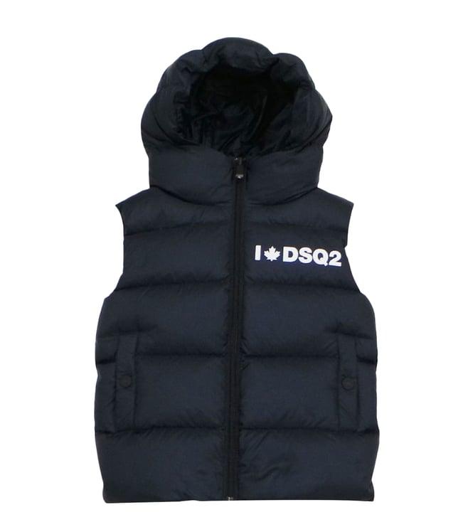 dsquared2 kids navy quilted straight fit jacket