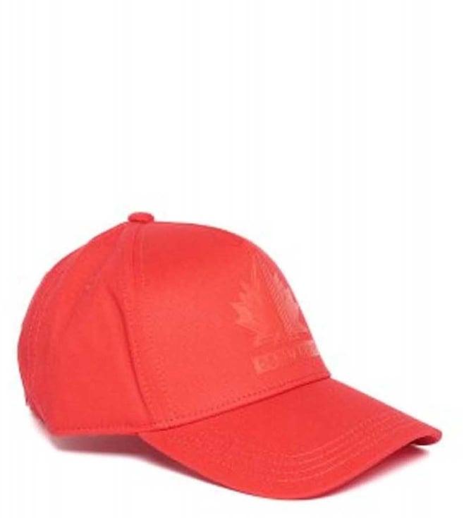dsquared2 kids red logo fitted baseball cap (13-16y)