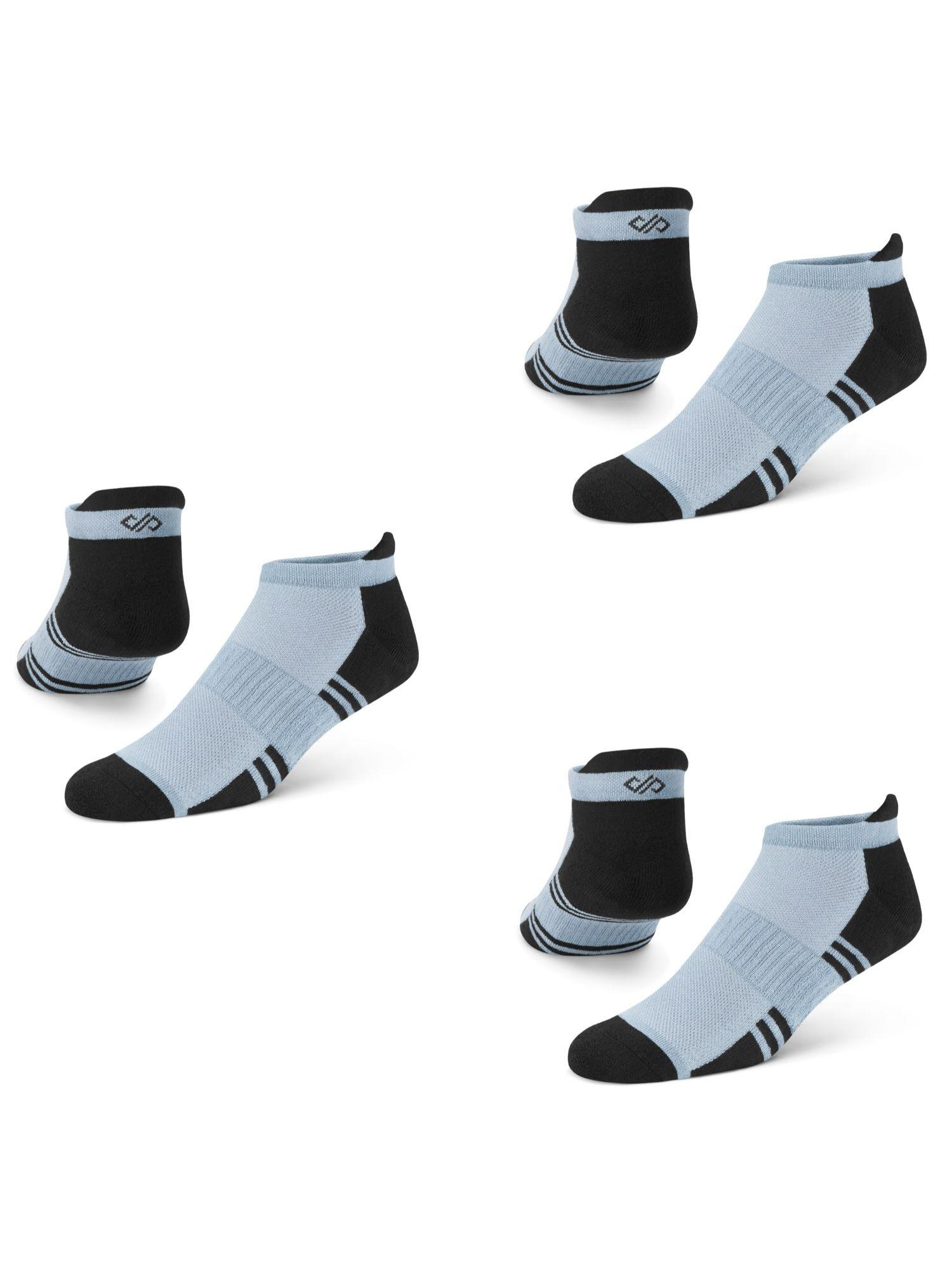 dual solid grey men bamboo ankle length socks - free size - pack of 3 pairs