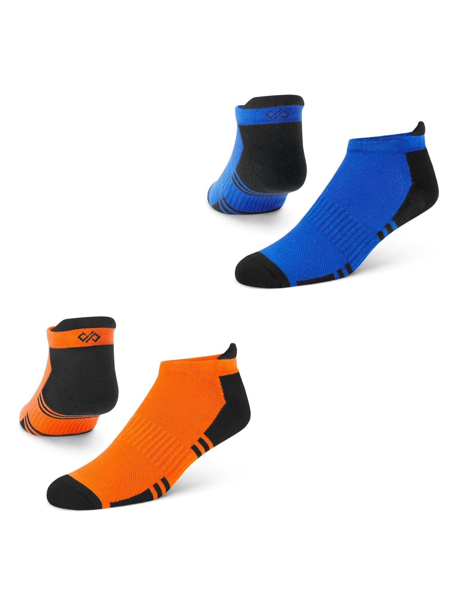 dual solid multicolor men bamboo ankle length socks - free size - pack of 2 pairs