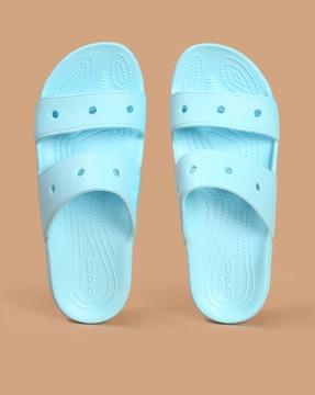 dual strap slip-on sandals