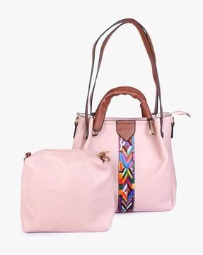 dual-handle satchel bag with pouch