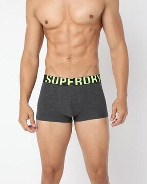 dual logo brand-knit waistband trunk