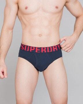 dual logo waistband solid briefs