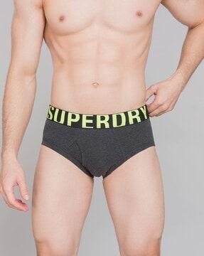 dual logo waistband solid briefs