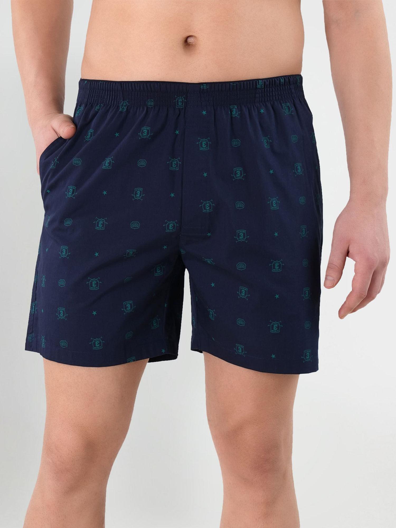 dual pocket all over print ex002 boxers blue