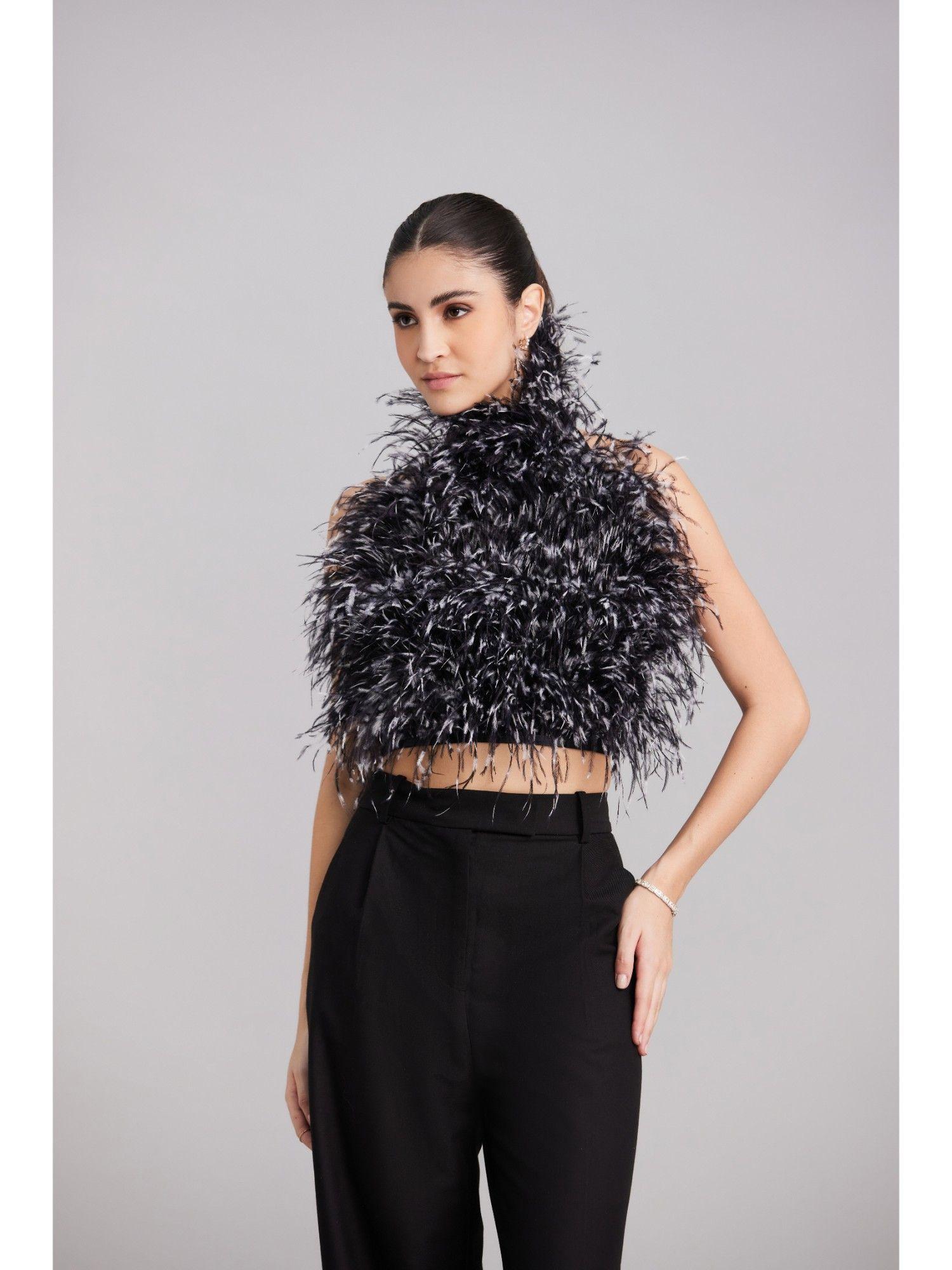 dual shade feather top