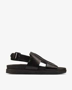 dual-strap sandals with buckle fastening