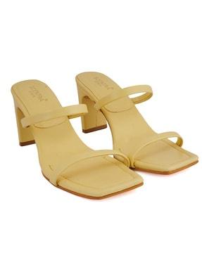 dual-strap chunky heeled sandals