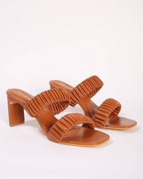 dual-strap chunky heeled sandals