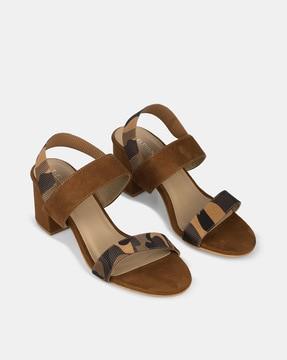 dual strap chunky heeled sandals