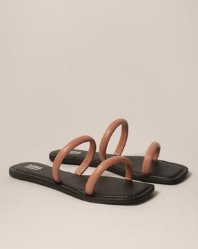 dual-strap flat sandals