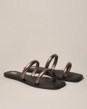 dual-strap flat sandals