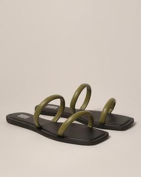 dual-strap flat sandals