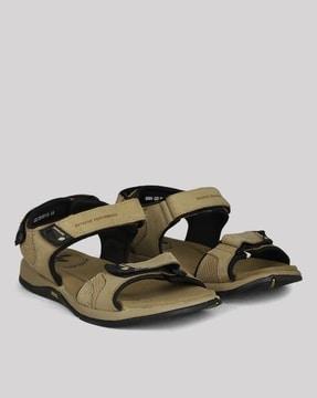 dual-strap sandals with brand print