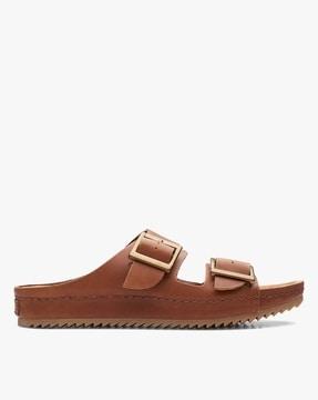 dual-strap sandals with buckles
