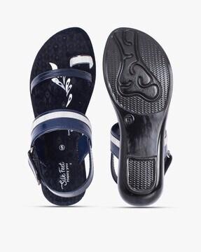 dual-strap sling-back flat sandals