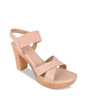 dual-strap slingback chunky heeled sandals