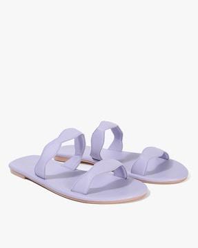 dual-strap slip-on flat sandals