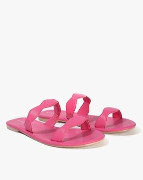 dual-strap slip-on flat sandals