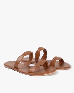 dual-strap slip-on flat sandals