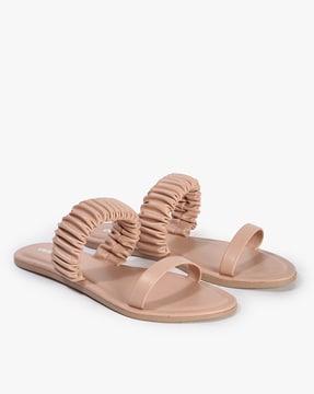 dual-strap slip-on flat sandals