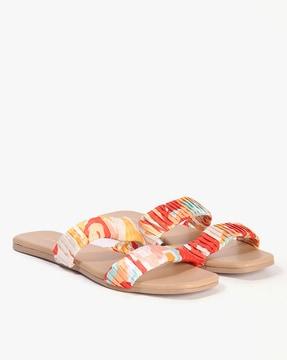 dual-strap slip-on sandals