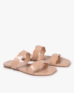 dual-strap slip-on sandals