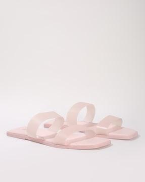dual-strap slip-on sandals