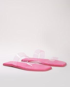 dual-strap slip-on sandals