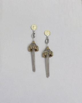 dual-toned coin jhumkas