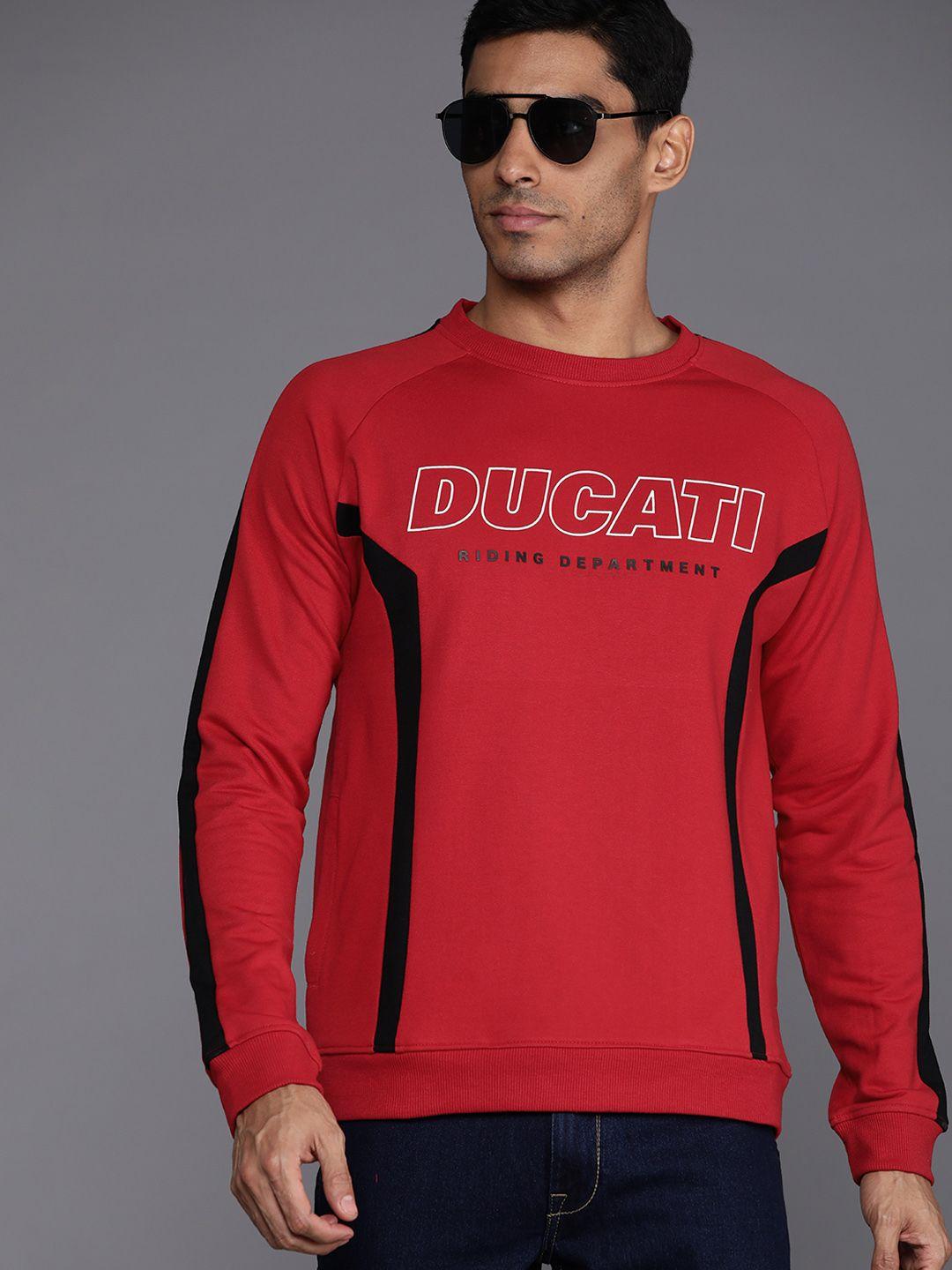 ducati brand logo printed regular fit sweatshirt