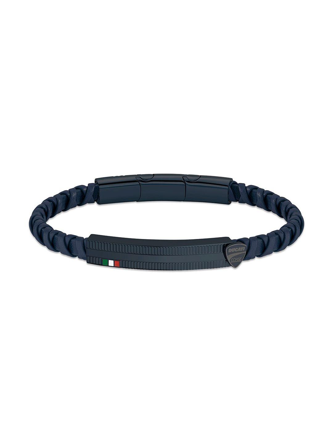 ducati corse men blue braided bracelet