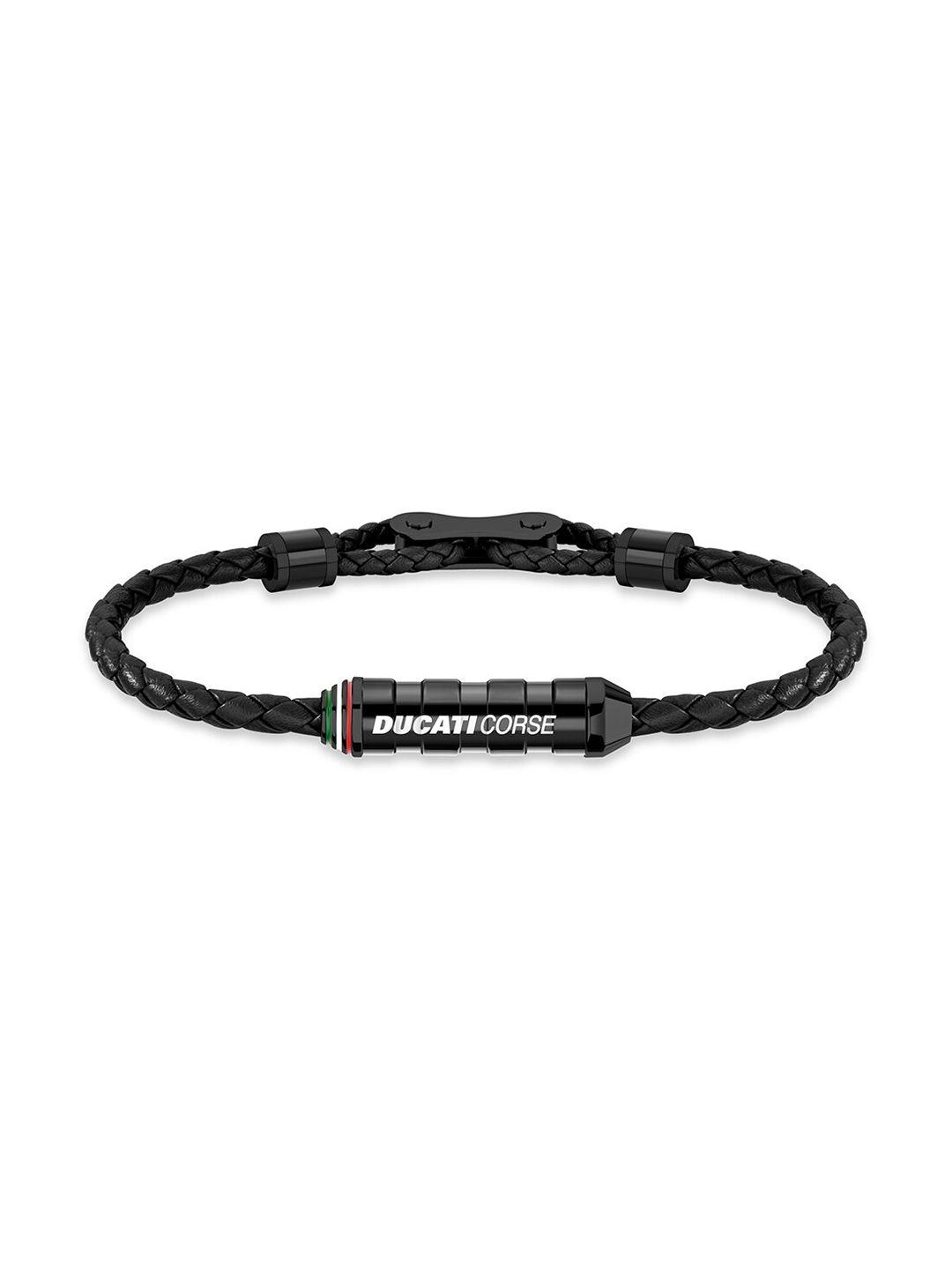 ducati corse men grey & black bangle-style bracelet