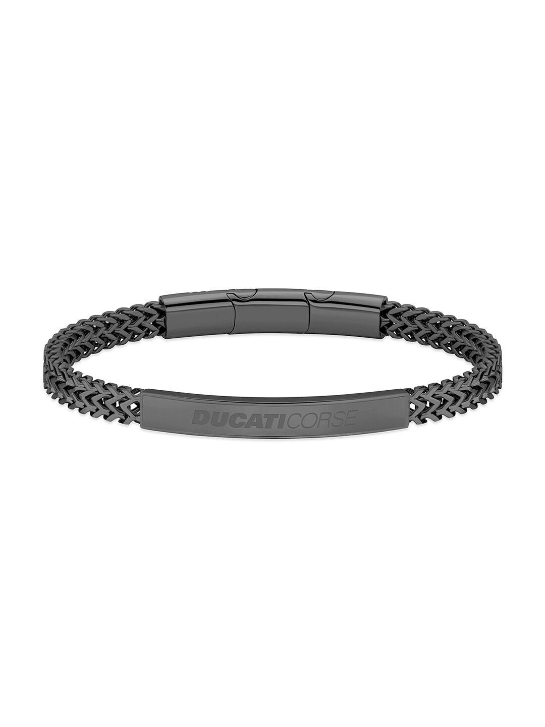 ducati corse men grey textured cuff bracelet