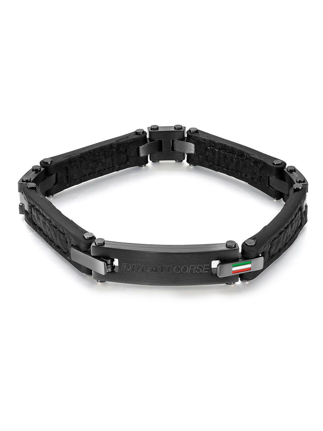 ducati corse men leather link bracelet