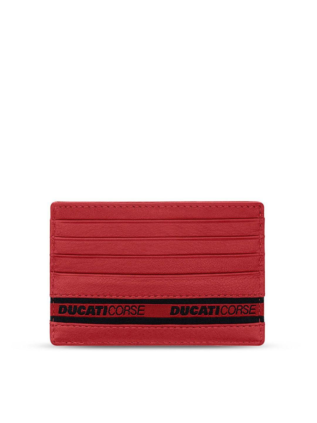 ducati corse men printed leather card holder