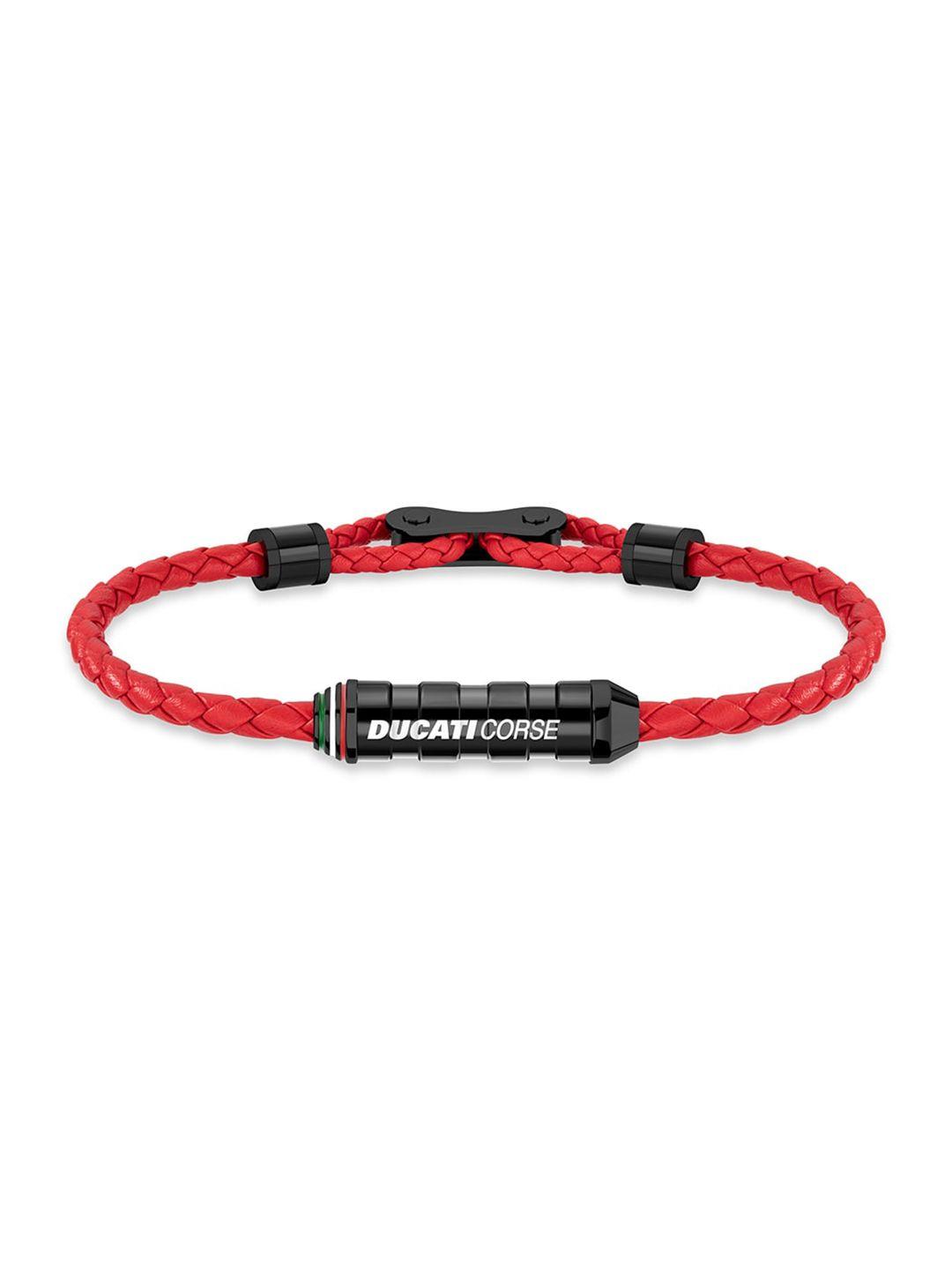 ducati corse men red & black wraparound bracelet