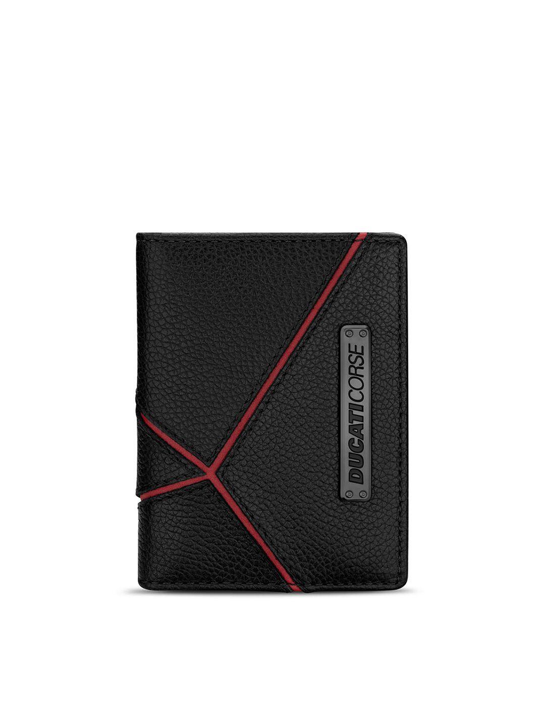 ducati corse men textured leather card holder