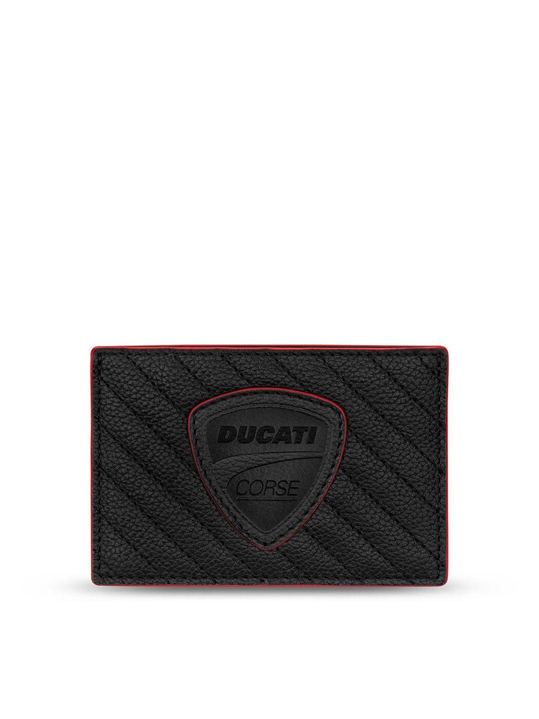 ducati corse men textured leather card holder