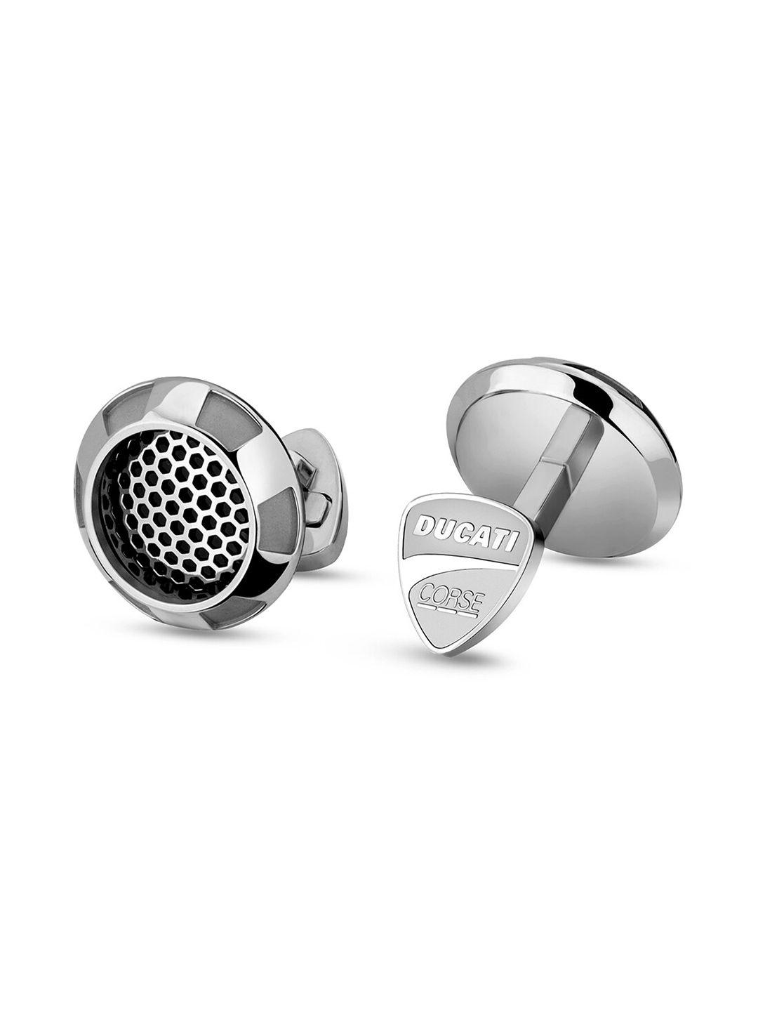 ducati corse silver-toned cufflink