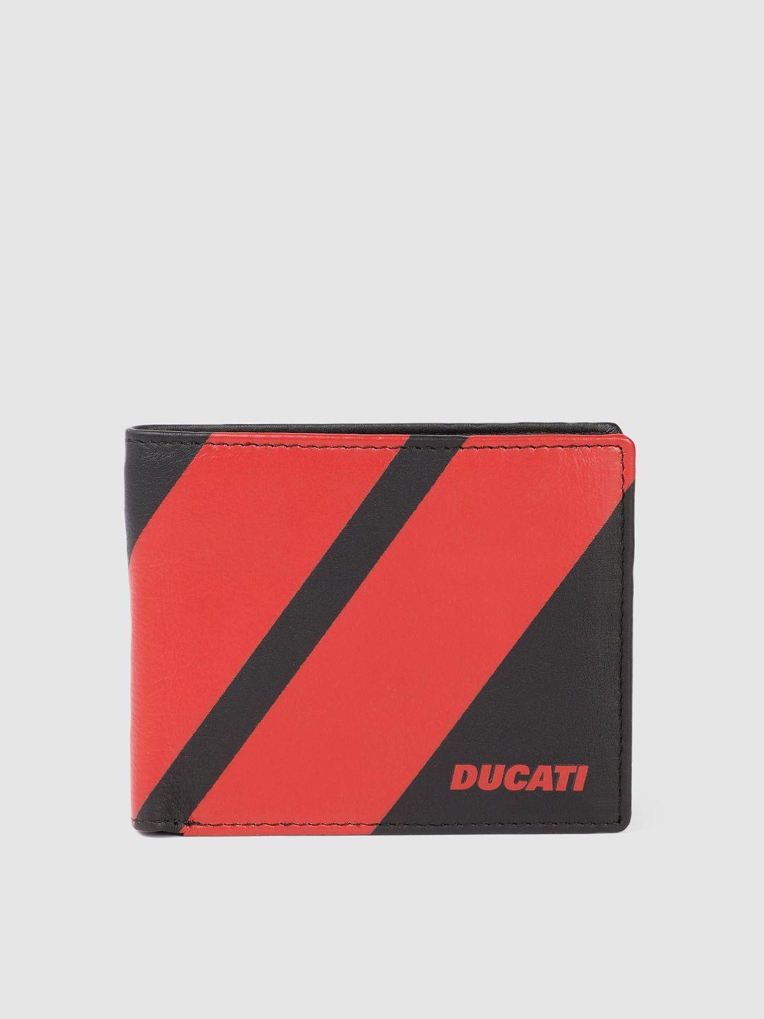 ducati men colourblocked leather two fold wallet