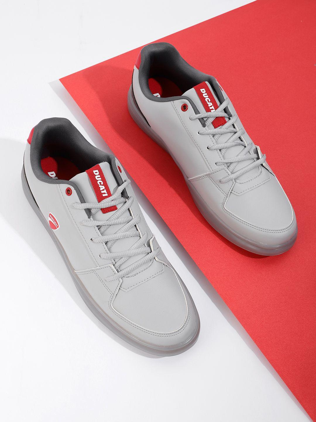 ducati men grey solid sneakers