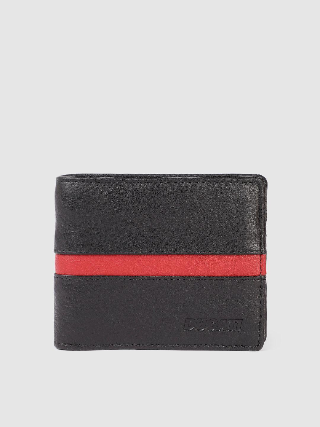 ducati men leather two fold wallet