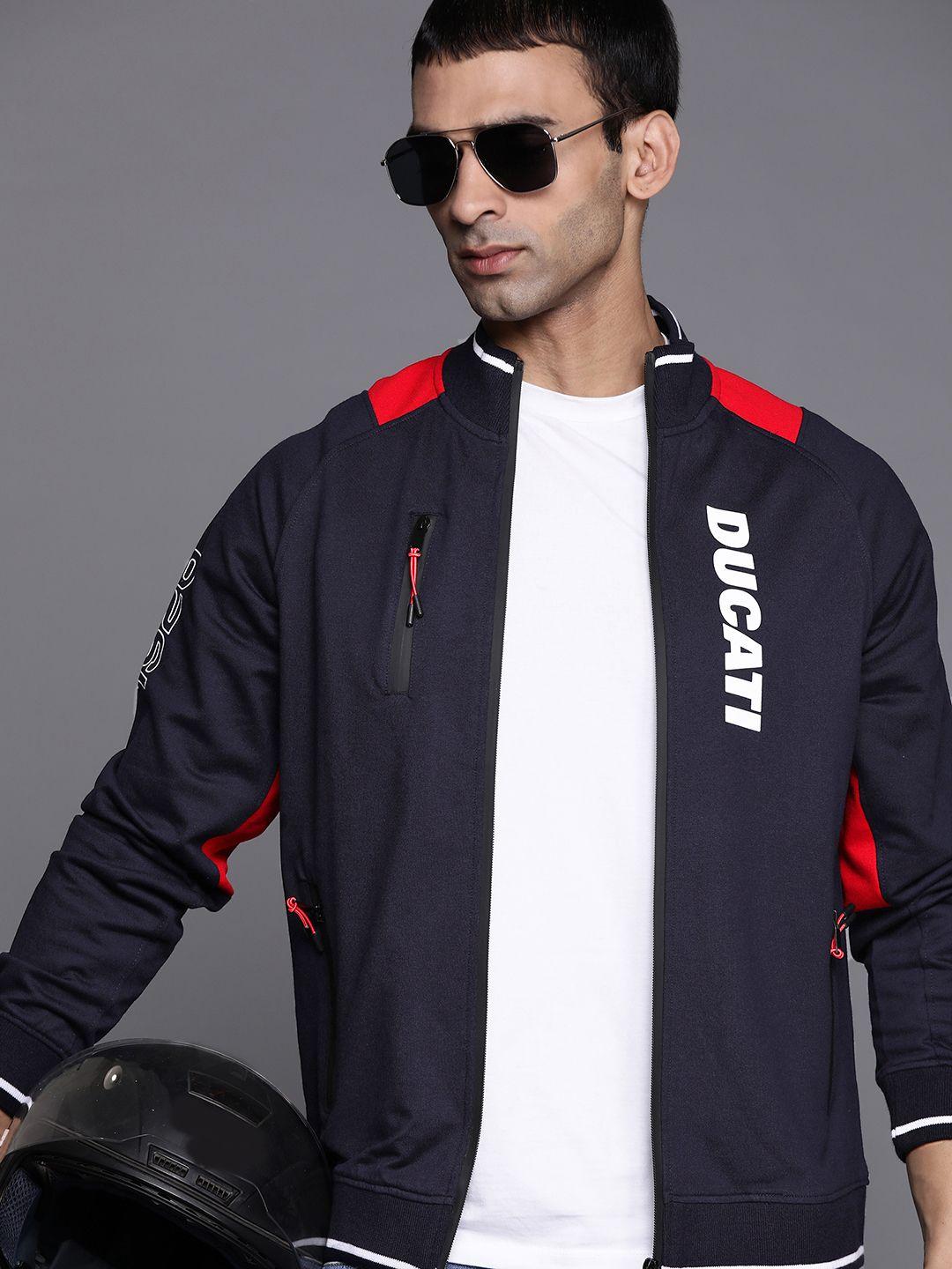 ducati men navy blue solid sweatshirt