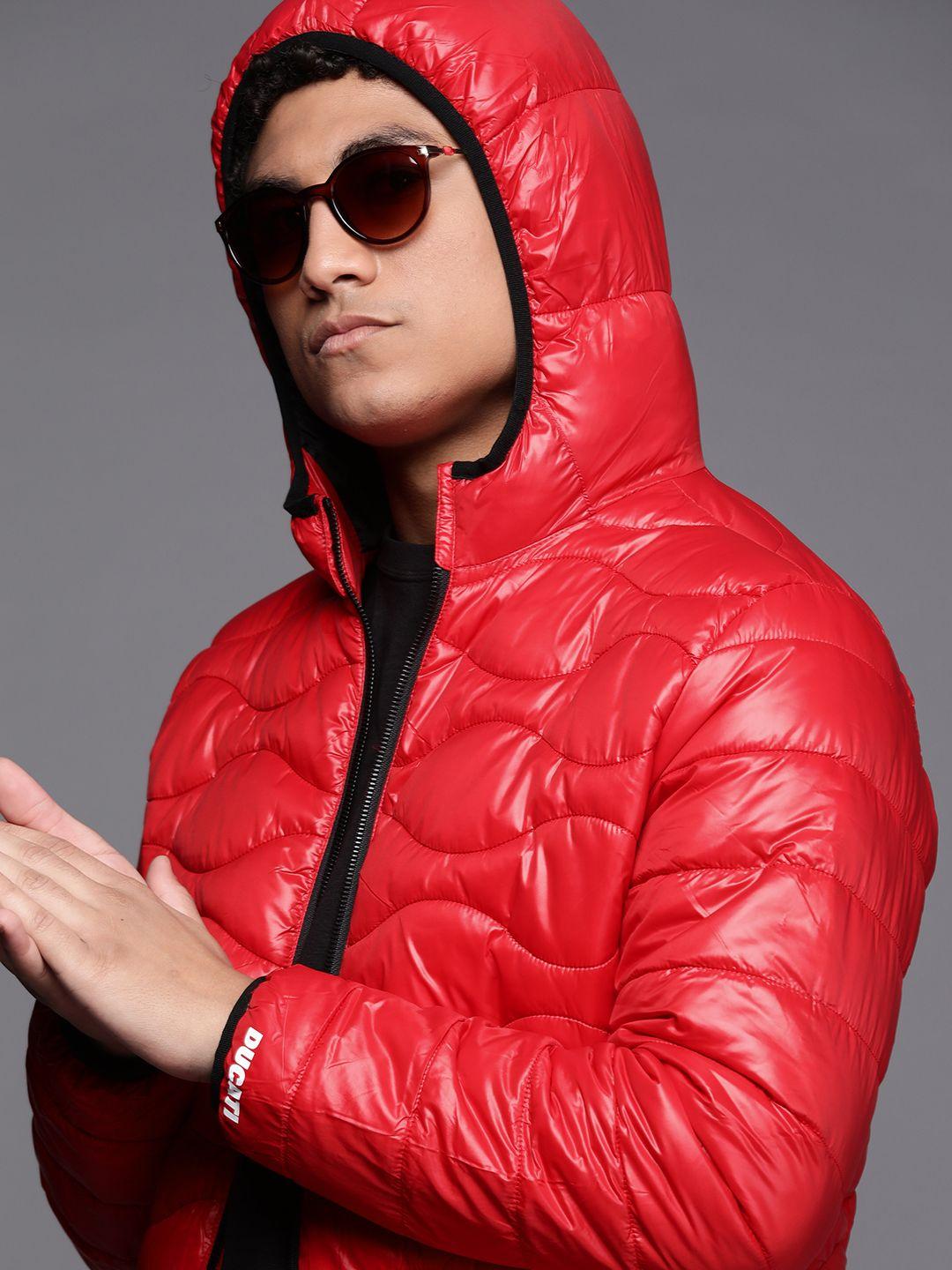 ducati men red solid padded jacket