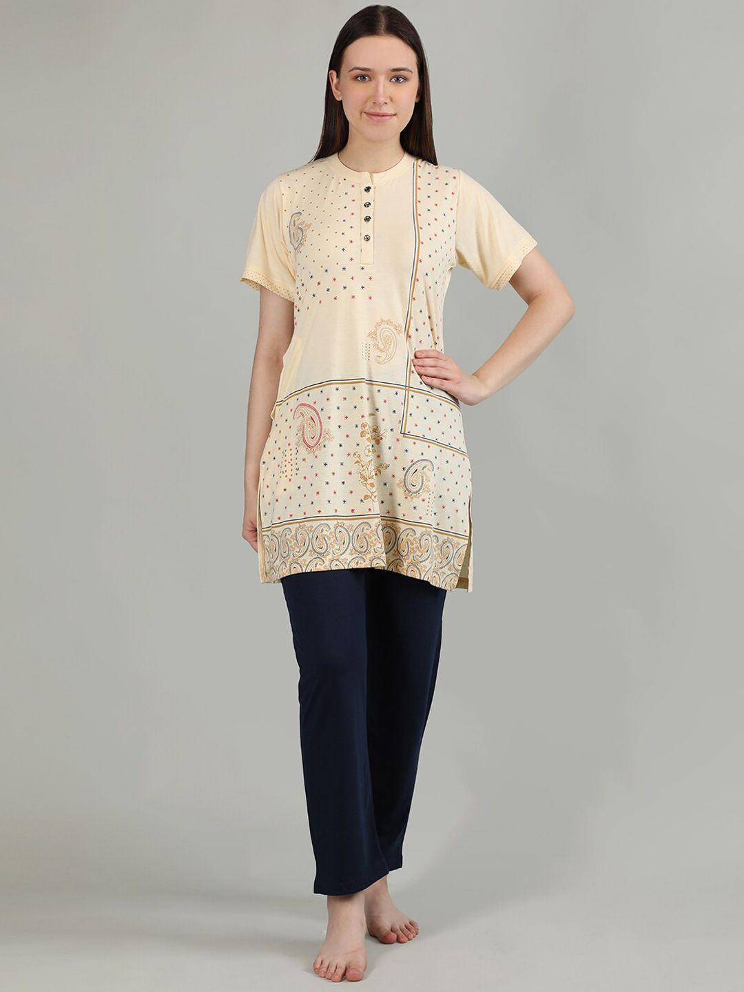 duchess ethnic motifs printed night suit