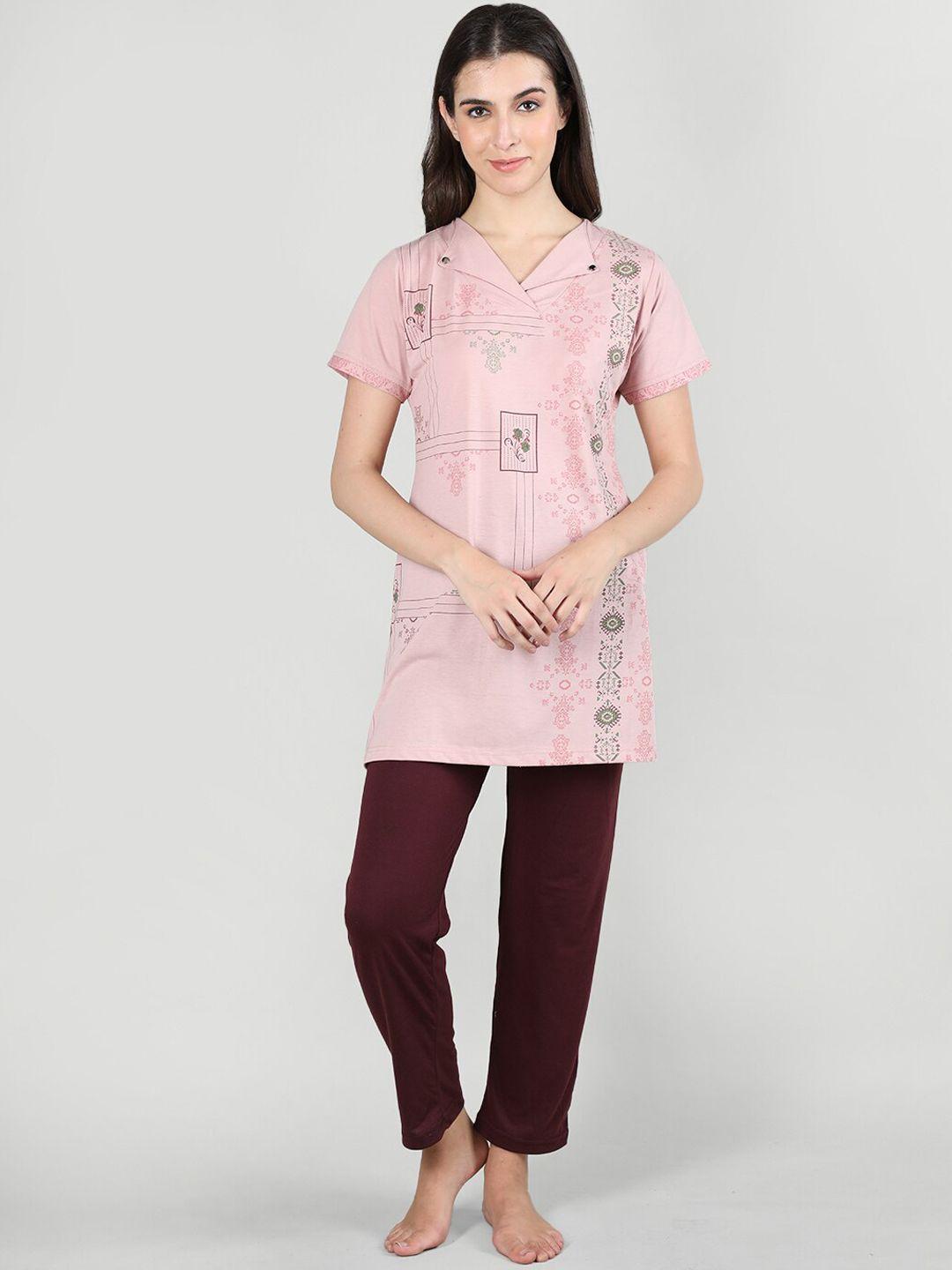 duchess ethnic motifs printed night suit