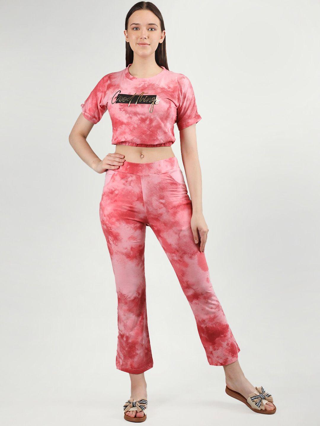 duchess printed crop top & trouser co-ord set